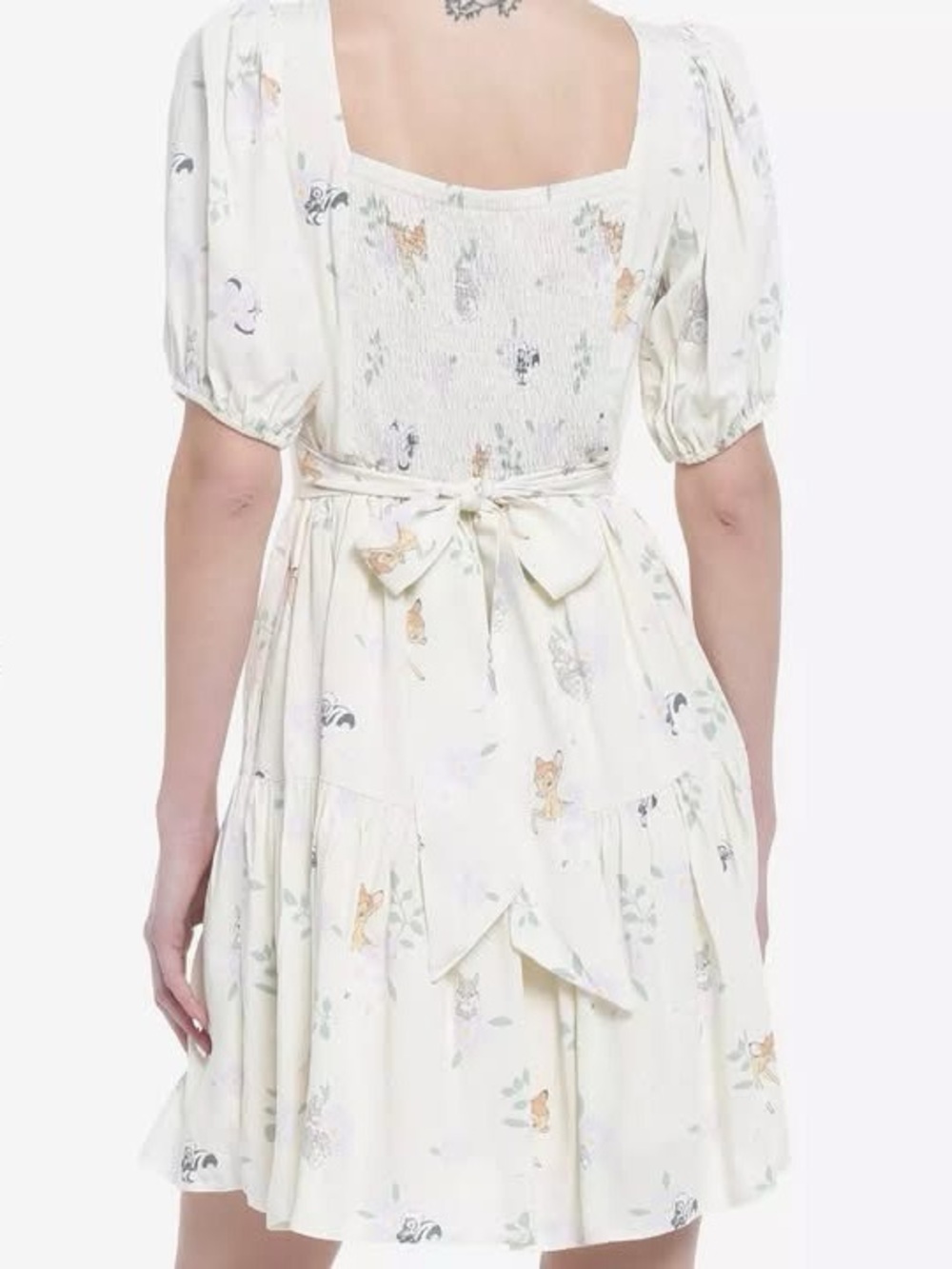 Her Universe Cream Floral & Animal Print Tiered Midi Dress - Picture 3 of 3